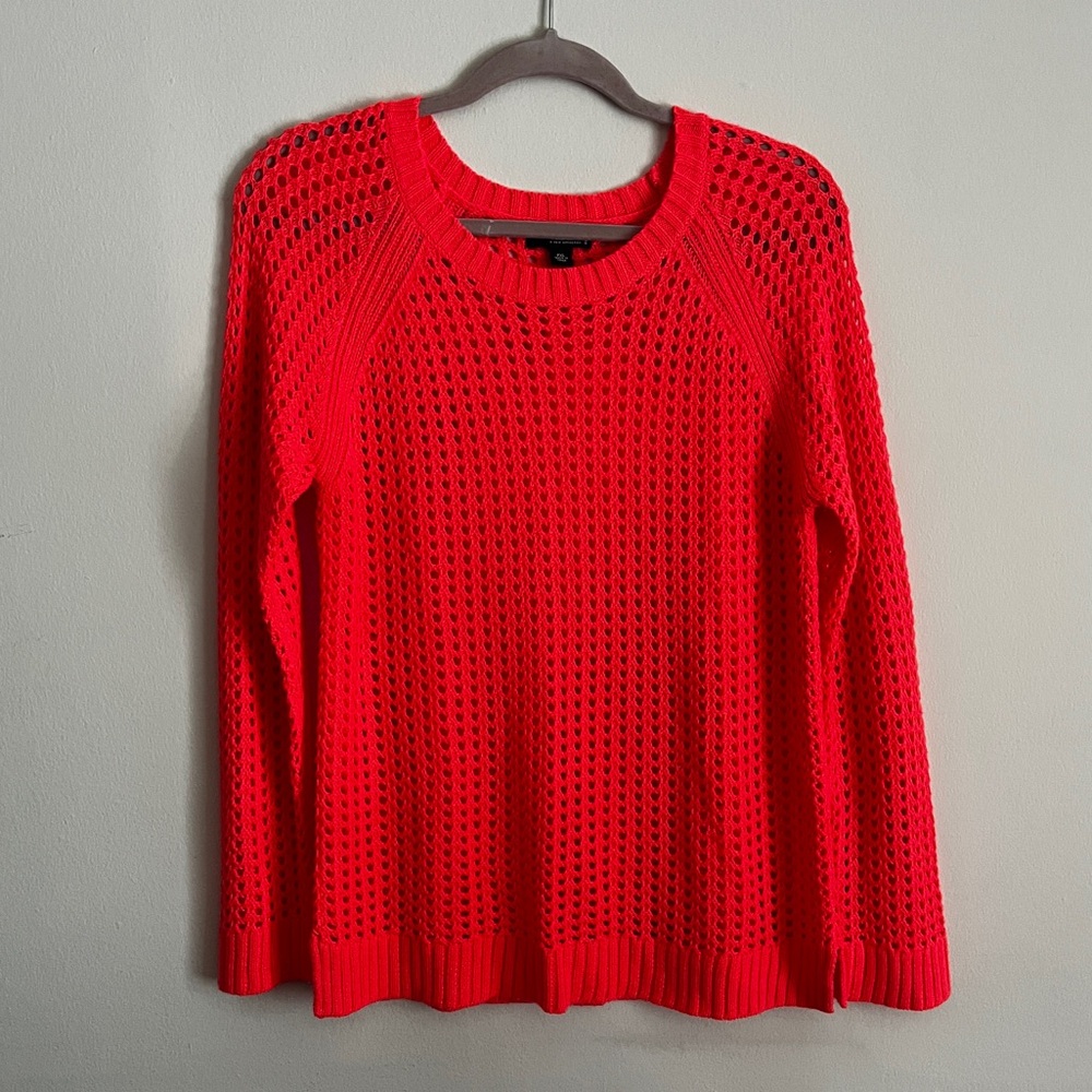 Neon Orange Loose Knit Sweater